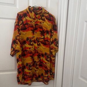 Balenciaga Tropical Print Shirt - Orange and Black
